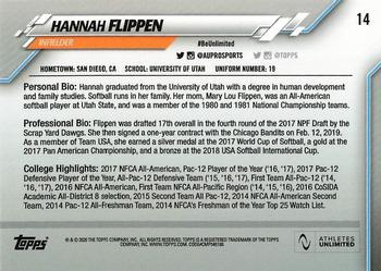 2020 Topps On-Demand Set 18 - Athletes Unlimited Softball #14 Hannah Flippen Back